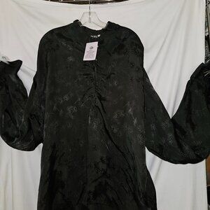 XL NWT Mens  Black Poet Pirate Renn SHirt, Puffy Sleeves
